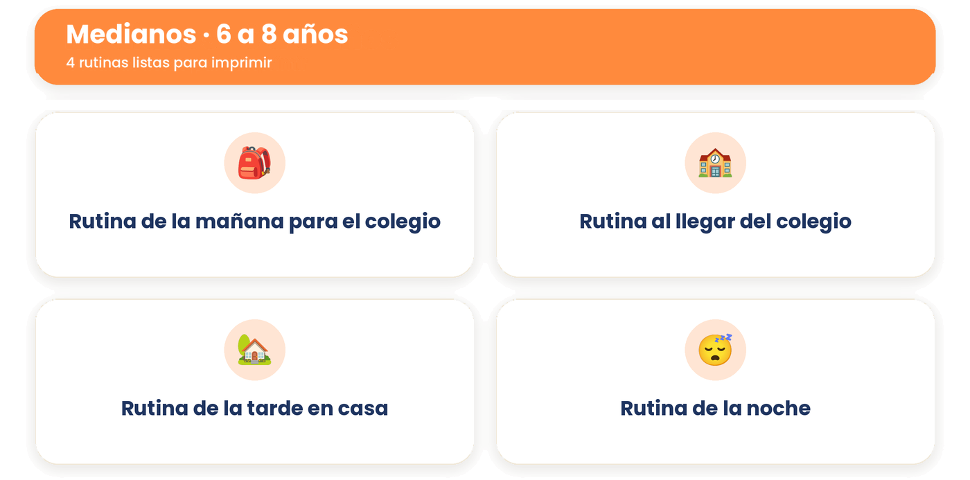 Rutinas listas para imprimir: medianos